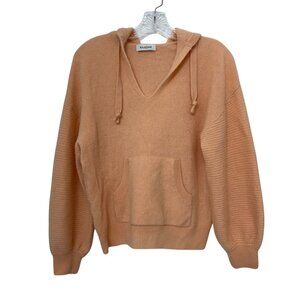 Naadam Signature Cashmere Ribbed Sleeves Hoodie in Peach Women's Size XS